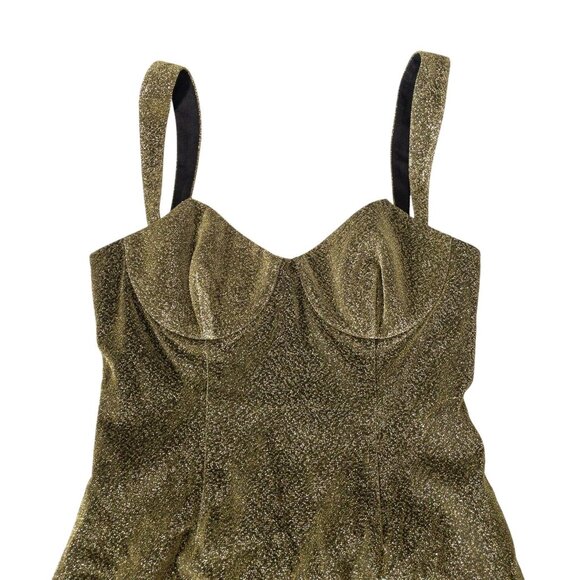 Boskemper Gold Glitter Mini Dress SZ S New Years Party Dress - Picture 11 of 11